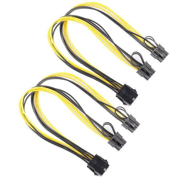 2pcs 8Pin to Graphics Video Card Double PCI-E 8Pin(6Pin+2Pin)Power Cable