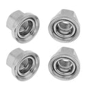Set of 4 Stainless Steel Bicycle Rear Wheel Hub Flange Axle Nut 9mm