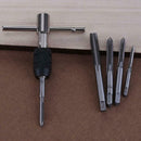 6pcs T-type Machine Screw Thread Tap Wrench M3/M4/M5/M6/M8 Tap Set DIY Tool