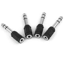 4 x 6.35mm 1/4 Male to 3.5mm 1/8 Female Stereo Audio Plug Mini Jack Adaptor Mic