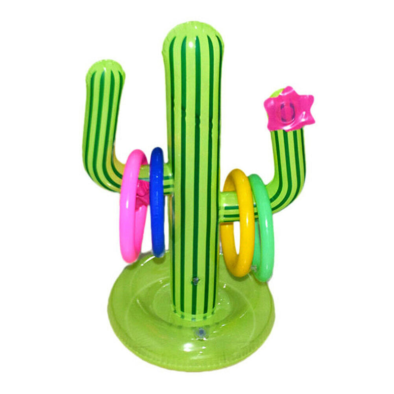 Inflatable Cactus Ring Target Toss Floating Ring Game Swimming Pool Toys