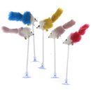 Plastic Cat Toys Feather Funny Cat Mice Shape False Mouse Bottom Sucker Elasti3C