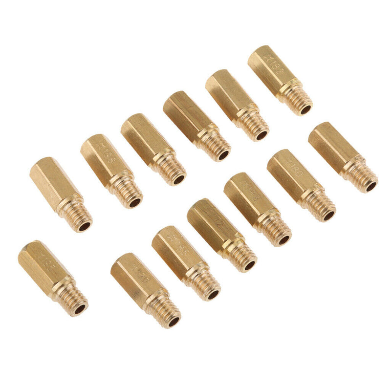 1 Set Brass Motorcycle Main Jet Kit Carburetor 13 Size Injector Nozzle