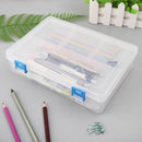 Double Layer Pencil Case Plastic Transparent Pen Storage Box Gift Kids School