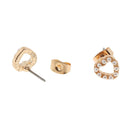 21 Pairs Stud Earrings Set Cross Arrow Tassel Triangle Shape Cubic Zirconia