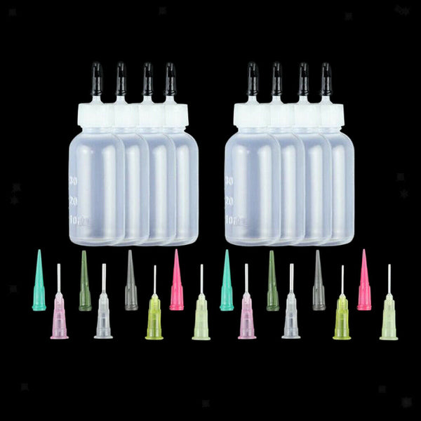 24Pcs 30ml Ink Syringe Bottles with Paint Liquid Dispensing Needle Tips Kit