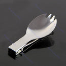 Foldable Folding Stainless Steel Spoon Spork Fork Camping Picnic Cook New