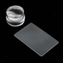 4cm Chunky Clear Jelly Transparent Soft Stamper and Scraper Set - Nail Art