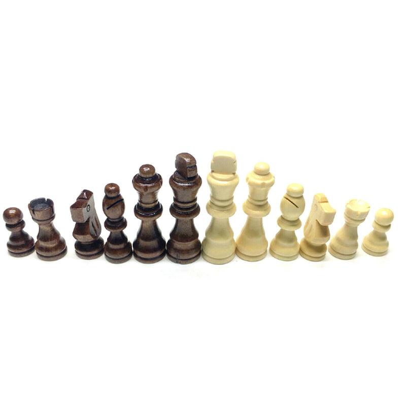 Wooden Chess Pieces Only 32 Pieces, Chess Figures without Board (9.5cm)