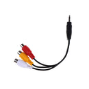 28cm 3.5mm jack av male to 3rca female audio video cable cord  stereo adapter Bj