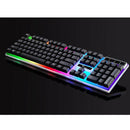 LED Illuminated USB 2.0 Gaming Keyboard Universal Plastic Keypad Black