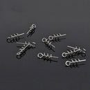 100x Soft Lure Baits Hook Pin Spring Lock Fishing Screw Stainless Stee Worm E9D1