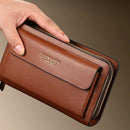 Leinasen Brand Men Wallets With Coin Pocket Zipper Double Zipper Male Walle