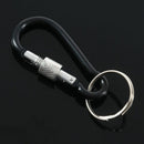 6 cm Long Black Aluminum Alloy Screw Locking Split Ring Keyring Carabiner H Y8R4