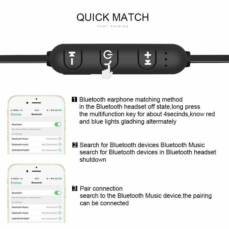 Xt11 Magnetic Music Bluetooth 4.2 Earphone Sport Running Wireless Bluetooth Q4V2