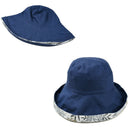 Two Side Wide Brim Cotton Foldable Sun Hat For Women Flower Vacation Japane