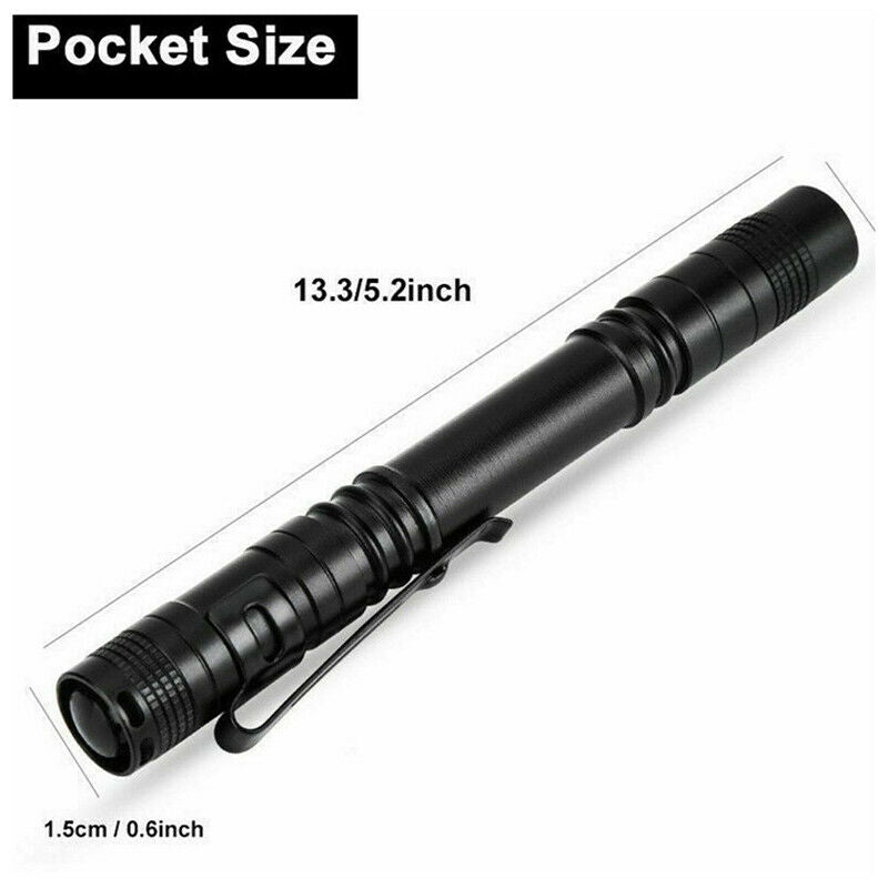 5PCS XPE-R3 LED Flashlight Clip Mini FlashLight Penlight Portable Pen Torch  Hn