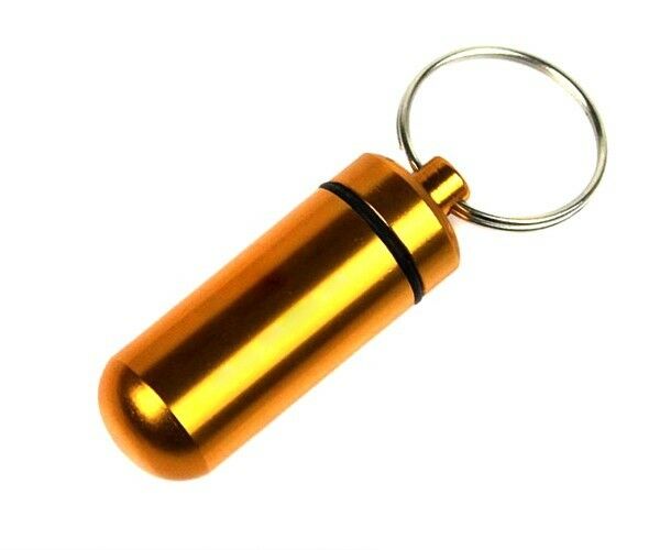 Portable Small Aluminum Waterproof Pill Bottle Cache Drug Container Keychain  Gw