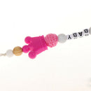 Wooden Dummy Clip Chain Pacifier Clip Holder Baby Gift Shower Rose Red