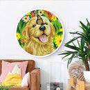 Dog Mural Pink Tassels DIY Diamond Painting Special Shape Drill Home Decor