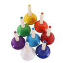 8pcs Hand Bells Set, Colorful Percussion 8 Note Diatonic Hand Bell Kit for