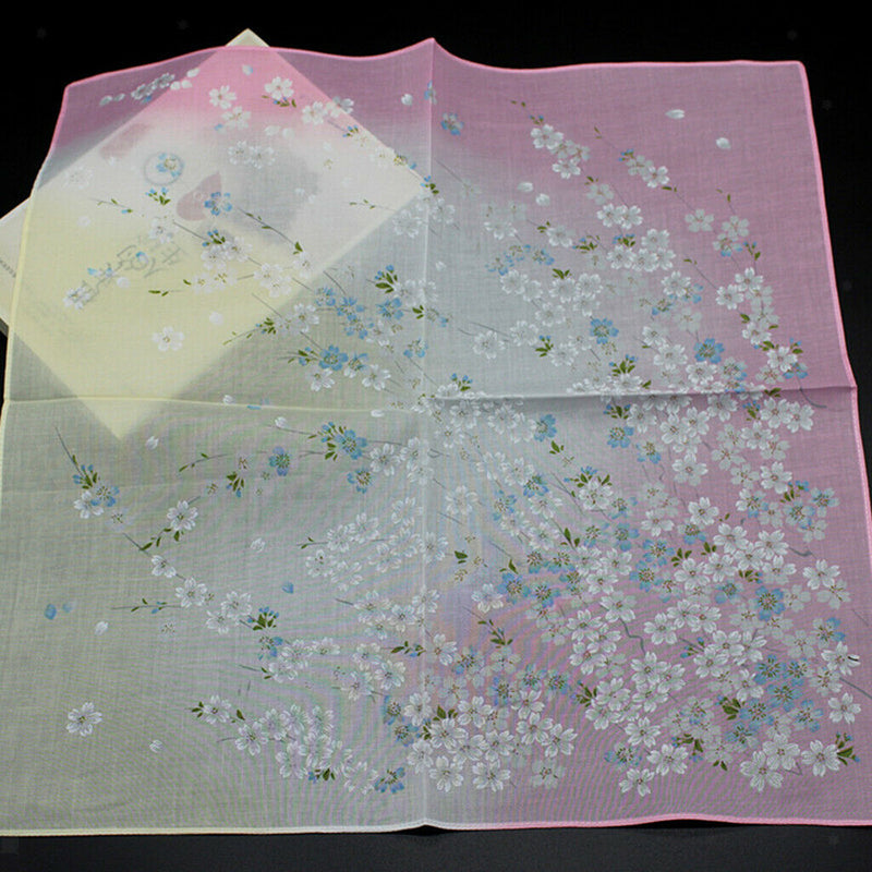 2 Pack Women Ladies Cotton Handkerchiefs Floral Print Elegant Pocket Hanky