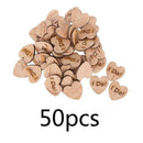 50pcs/lot Natural Wood Wooden Love Heart Wedding Table Decoration DIY Craft