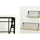2Pcs Wooden Iron Wall Shelf Wall Mounted Storage Rack Organization for Kitc