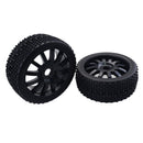 2pcs 1/8 Rubebr Tire Tyres Wheel Rim for Buggy On-road Car Models Black