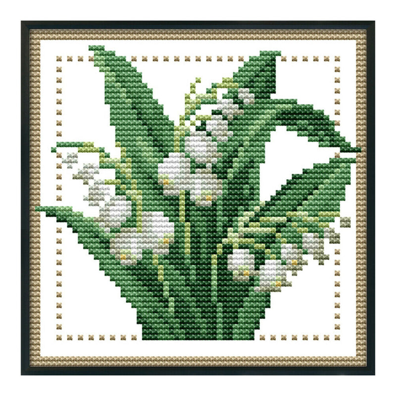 12 Months Flower DIY Cross Stitch 11CT Printed Embroidery Kits (H427 May)