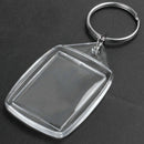 50x Clear Acrylic Plastic Blank Keyrings Insert Passport Photo Keychain Key K8N1