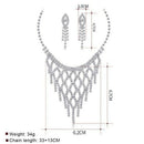 Luxury Wedding Jewelry Set Exaggerated Chain Pendant Necklace Earrings Set  V2H9
