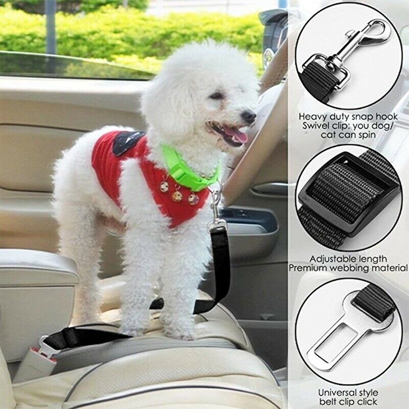 4 Packs Adjustable Pet Car Seat Belt Strap Dog Vehicle Seatbelt Harness Saf L2O4