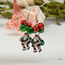 2 Pairs Novelty Christmas Gift Party Dangle Xmas Santa Bell Snowman Earrings
