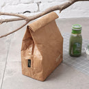 Reusable Insulated Brown Cooler Sack Lunch Bag Magnetic Closure Paper Thermal