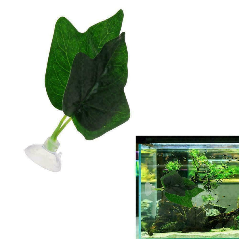Artificial Green Plant Leaf Betta Hammock Fish Rest Bed Aquariums Decoratio L5J2