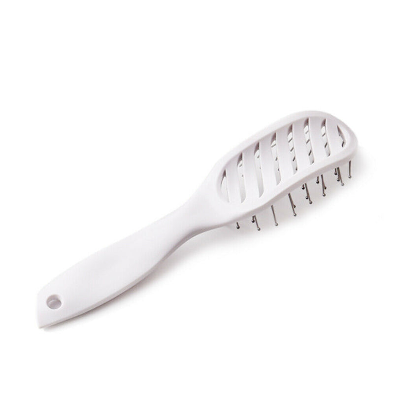 Curved Anti-Static Hair Massage Comb Salon Wet Dry Styling Brush (White)