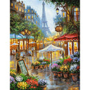 Painting By Numbers Kit DIY Street Tower Canvas Oil Picture Wall Artwork
