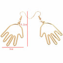 Cute Fashion Big Hollow Hand Palm Alloy Drop Earrings Unique personality je D2E9