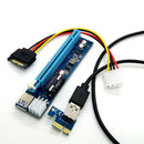 USB 3.0 PCI-E Express 1x To 16x Extender Riser Card Adapter SATA 6 Pin Cable