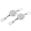 2pcs Fly Fishing Tools Zinger Retractor Metal Retractable Reel Steel Cord