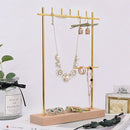 Solid Wood Metal Earrings Display Holder Necklace Pendant Display Stand Jew
