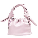 Casual Drawstring Bucket Bag Women PU Crossbody Shoulder Handbags (Pink)
