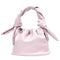 Casual Drawstring Bucket Bag Women PU Crossbody Shoulder Handbags (Pink)
