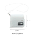 Women Purse PVC Clear Short Purse Mini Money Wallet Card Case Bag (White) SN9F