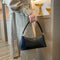 Fashion Women Handbag Purse Leather Shoulder Bag Solid Color Totes (Black)