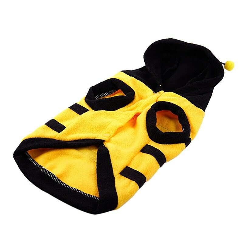 Dress up Costume Bumblebee Bee Doogie Dog Coat Clothes Pet Apparel M A9G6