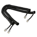 2 Pcs 2M RJ9 4P4C Plug Coiled Stretchy Telephone Handsets Cable Black