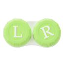 Emoticon Print Green Plastic Contact Lens Case w Bottle