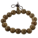 12mm Dia Wooden Round Beads Growth Ring Detail Elastic Bracelet Brown S7R6